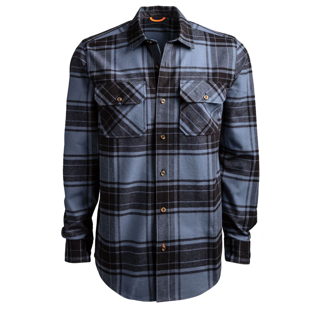 Camasi Timberland Barbati Bleumarin - Pro® Big & Tall Woodfort Heavyweight Flex Flannel Work - Roman